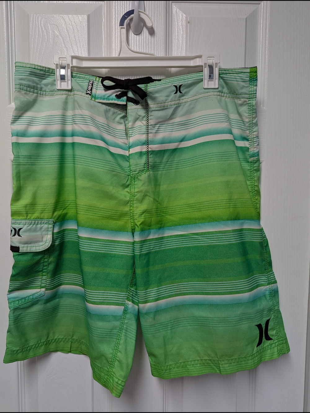Hurley Green Gradient Stripe Men’s Board Shorts